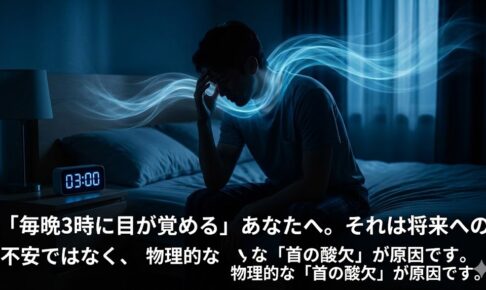 「毎晩3時に目が覚める」あなたへ。それは将来への不安ではなく、物理的な「首の酸欠」が原因です。