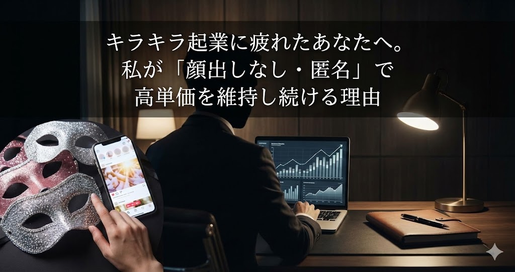 キラキラ起業に疲れたあなたへ。私が「顔出しなし・匿名」で高単価を維持し続ける理由