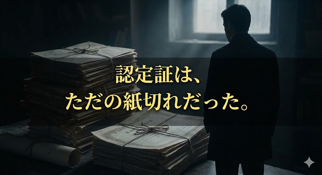 認定証は、ただの紙切れだった。